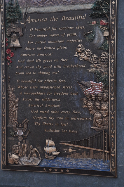 Plaque commemorating the Katharine Lee Bates lyrics to "America, the Beautiful"